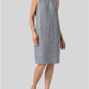 Fenini linen Sleeveless Shift Dress in Heather Gray